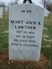 Mary Ann Klein Lawther Headstone