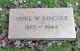 Annie Williams Fancher Headstone